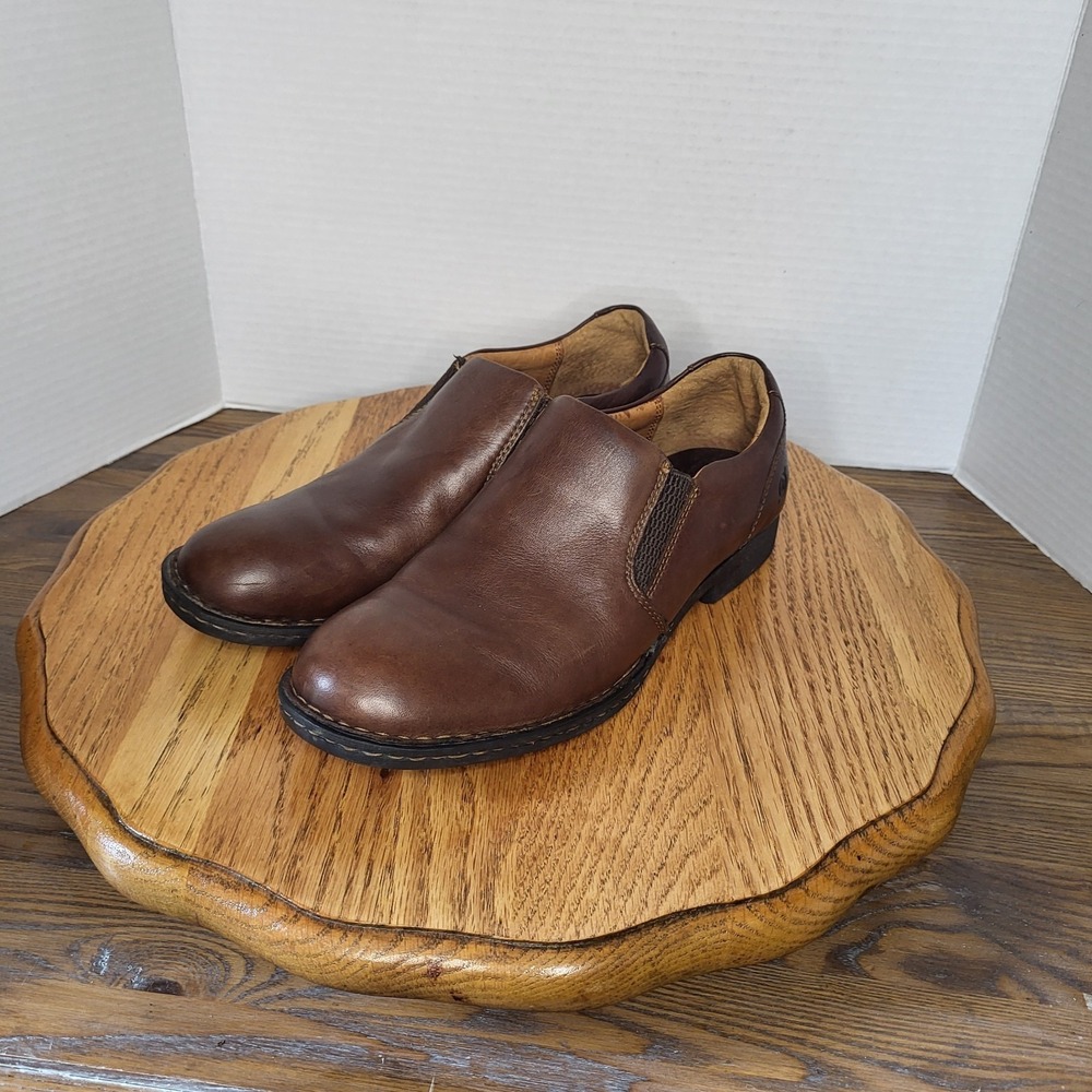 Born Brown Leather Slip On Shoes Loafers Women's 8.5